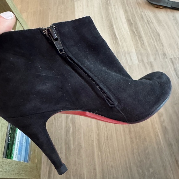 Christian Louboutin Black Suede Ankle Boots with Side Zipper - Picture 7 of 8